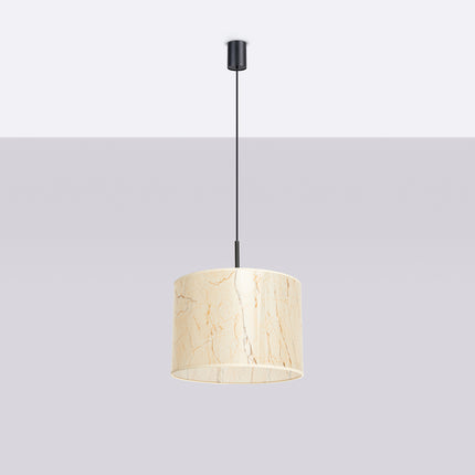 suspension abat-jour tambour effet marbre 40 cm, vue en situation