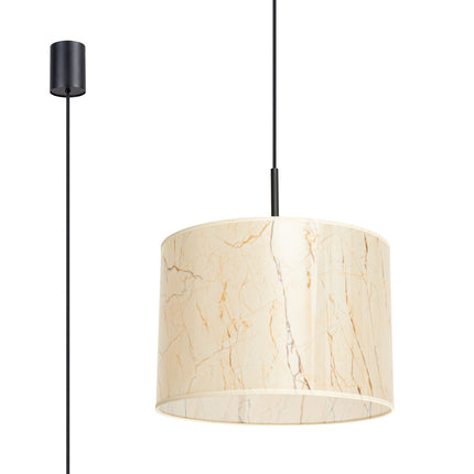suspension abat-jour tambour effet marbre 40 cm, vue produit