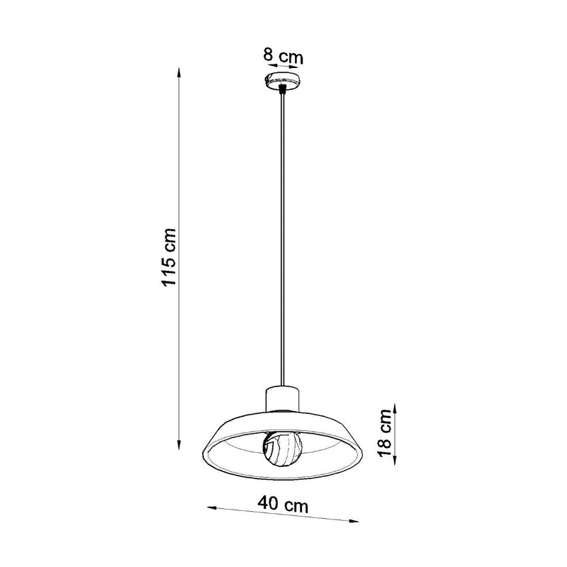 Dimensions Suspension Afra en Béton et Bois