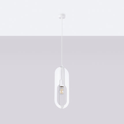 suspension anneau ovale en acier blanc, vue en situation