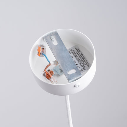 suspension anneau ovale en acier blanc, vue produit