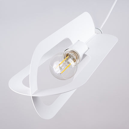suspension anneau ovale en acier blanc, vue produit 3