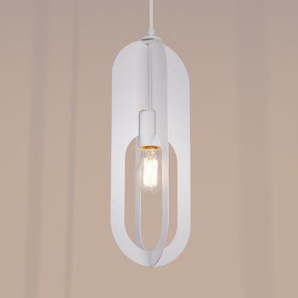 suspension anneau ovale en acier blanc, vue produit 8