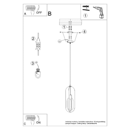 suspension anneau ovale en acier blanc, notice de montage