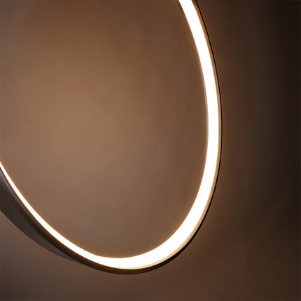 Suspension Anneau Solis 110 cm allumée, grand anneau vertical vu de trois quarts