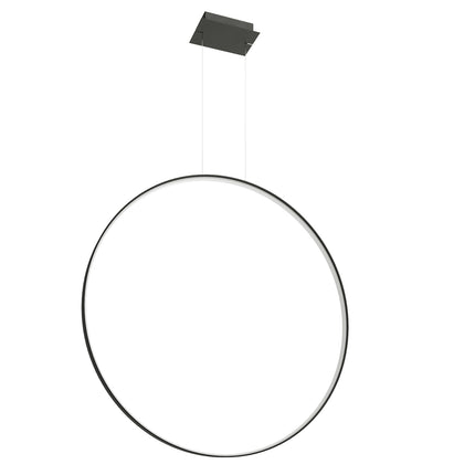 Suspension Anneau Solis 110 cm noire, grand anneau vertical suspendu sur deux câbles