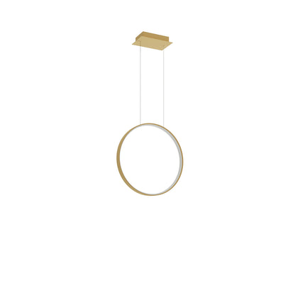 Suspension Anneau Solis 55 cm dorée sur fond blanc, packshot