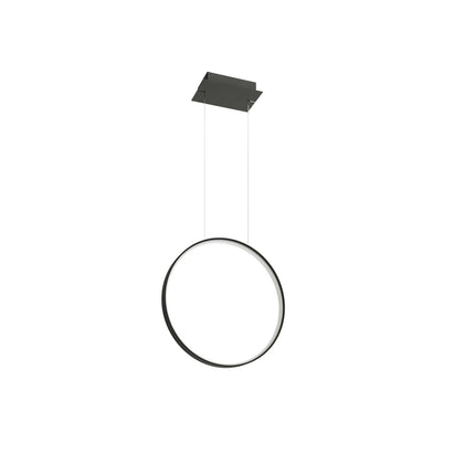 Suspension Anneau Solis 55 cm noire, anneau vertical suspendu sur deux câbles