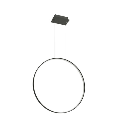 Suspension Anneau Solis 78 cm noire, anneau vertical suspendu sur deux câbles