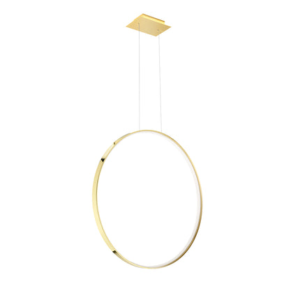 Suspension Anneau Solis 78 cm or poli brillant sur fond blanc, packshot