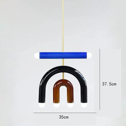 Suspension arc-en-ciel LED créative pour un éclairage moderne et coloré.