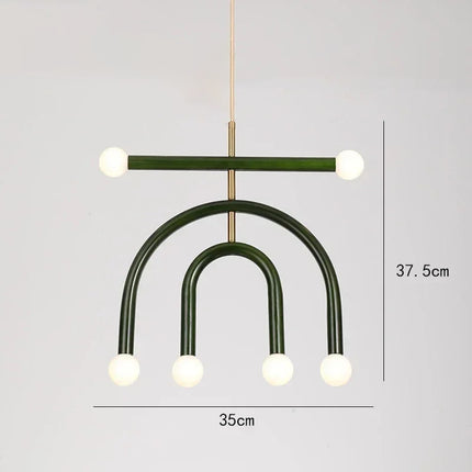 Suspension arc-en-ciel minimaliste à LED pour un salon ou une chambre moderne.