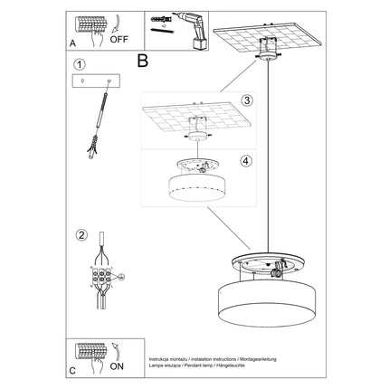 Suspension Arène 35 blanche suspendue à hauteur réglable