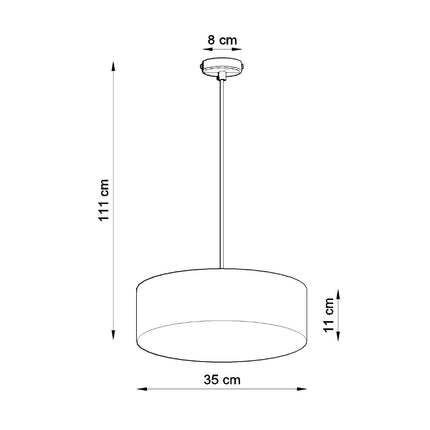 Suspension Arène 35 grise diffusant une lumière ample