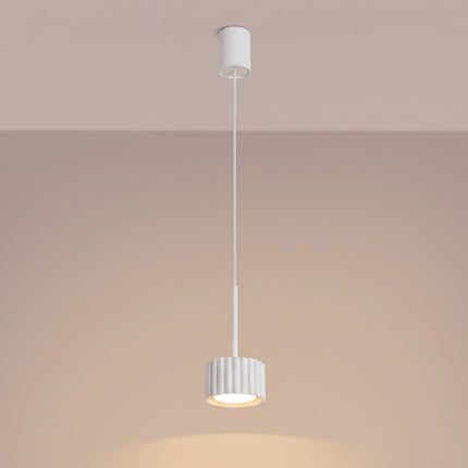 Suspension Aura blanc, lumière allumée