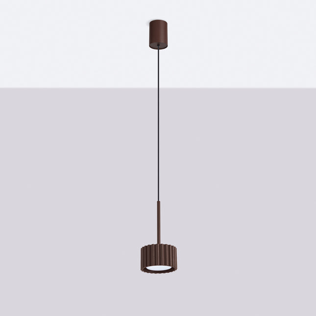 Suspension Aura brun chocolat, vue en situation