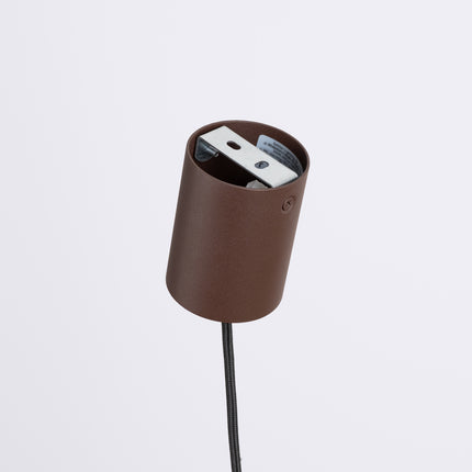 Suspension Aura brun chocolat, détail de la fixation