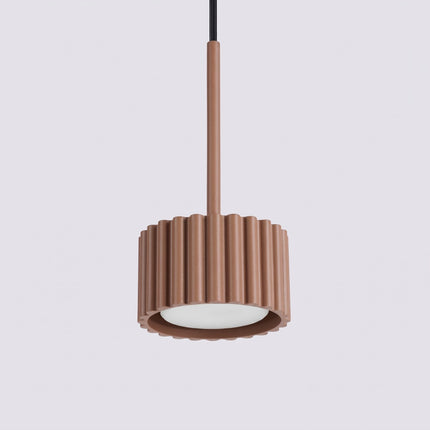 Suspension Aura Aluminium Cannelé Moka (GX53), vue de détail