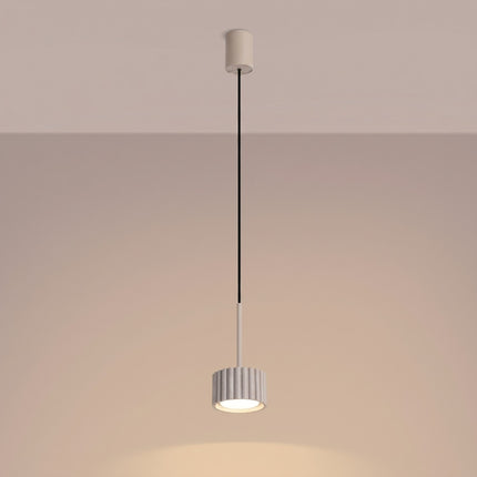 Suspension Aura taupe, lumière allumée
