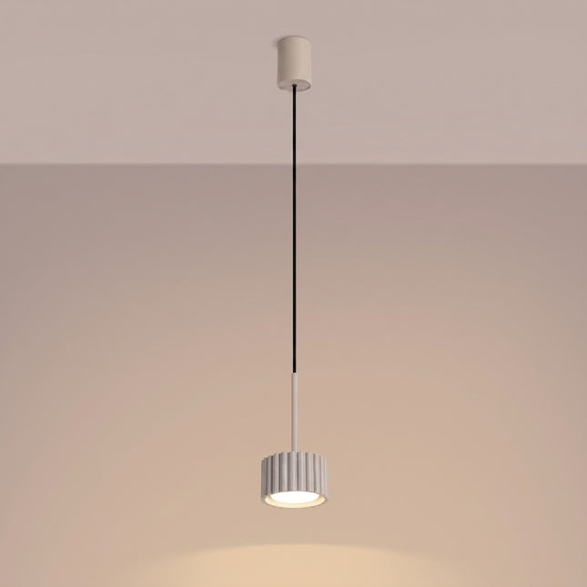 Suspension Aura taupe, lumière allumée