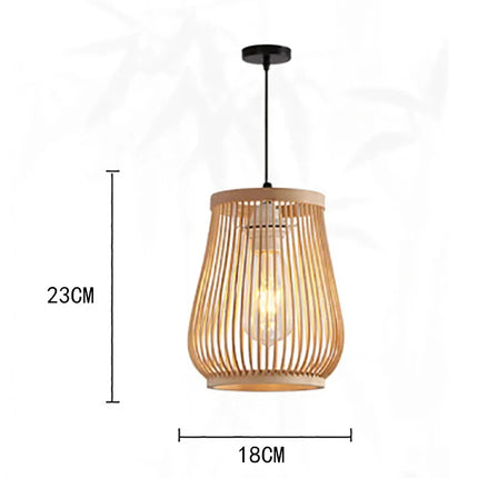 Suspension en bambou style chinois dans une ambiance intérieure épurée