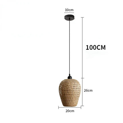 Suspension en bambou fait main à la lumière douce