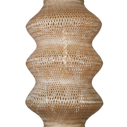 Suspension Barbados en bambou naturel, silhouette étagée complète présentée sur fond neutre.