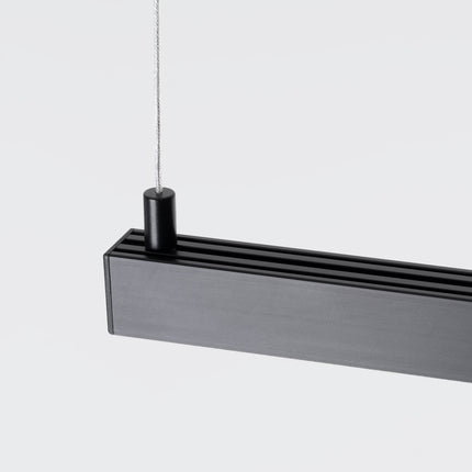 Détail de la fixation par câble et de la platine de la Suspension Barre Fine