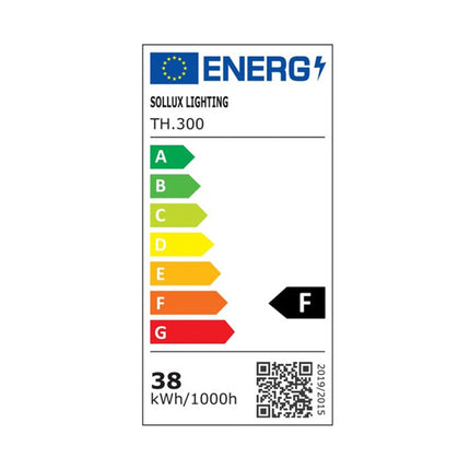 Etiquette energie europeenne classe F de la suspension barre lineaire LED 38 W