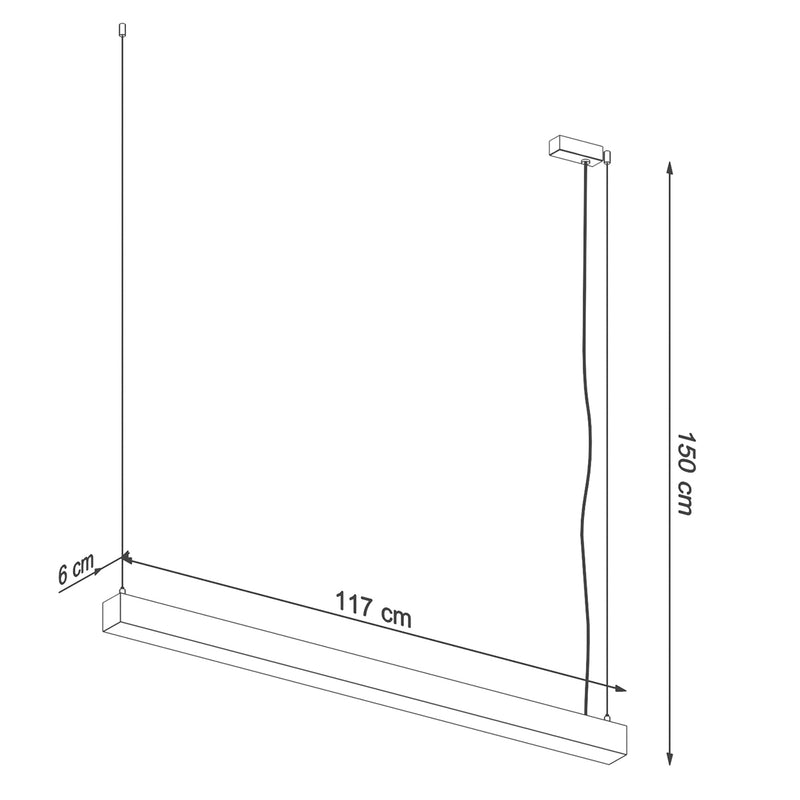 Dimensions Lámpara colgante de barra moderna 118 gris