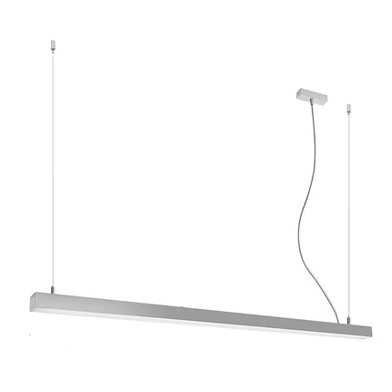 Suspension barre moderne LED grise 150 cm, profil linéaire en aluminium, packshot fond blanc