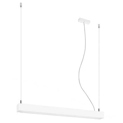 Suspension barre moderne LED blanche 67 cm, profil linéaire en aluminium, sur fond blanc