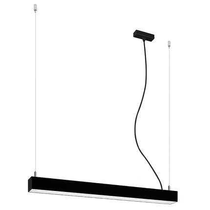 Suspension barre moderne LED noire 67 cm, profil linéaire en aluminium, sur fond blanc