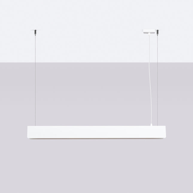 Suspension Barre Moderne blanche vue de face avec ses points d'accroche