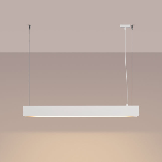 Suspension Barre Moderne blanche vue de profil sur fond blanc