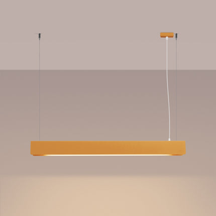 Suspension Barre Moderne dorée vue de profil sur fond blanc