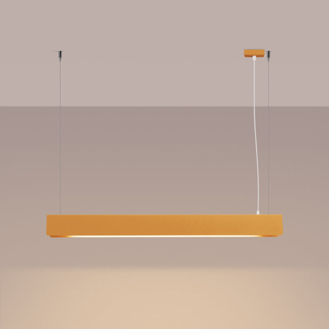 Suspension Barre Moderne dorée vue de profil sur fond blanc