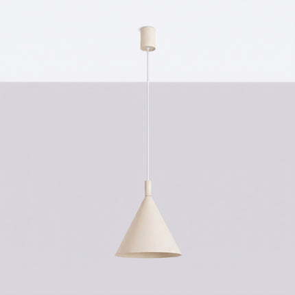 Suspension Bergen Cône 25 cm en Acier Beige, vue en situation