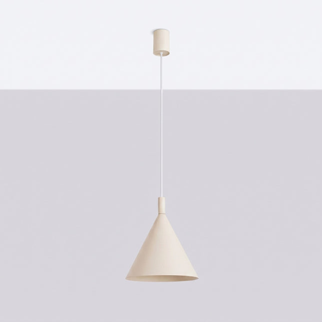 Suspension Bergen Cône 25 cm en Acier Beige, vue en situation