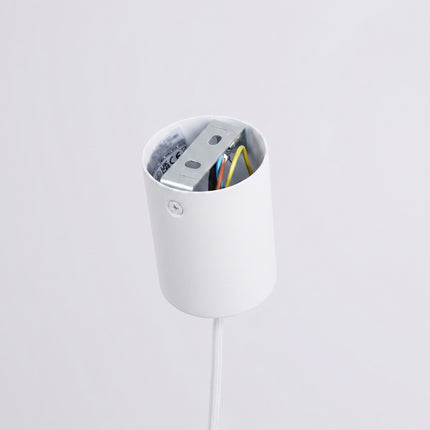 Suspension Bergen Cône 25 cm en Acier Blanche, détail de la fixation