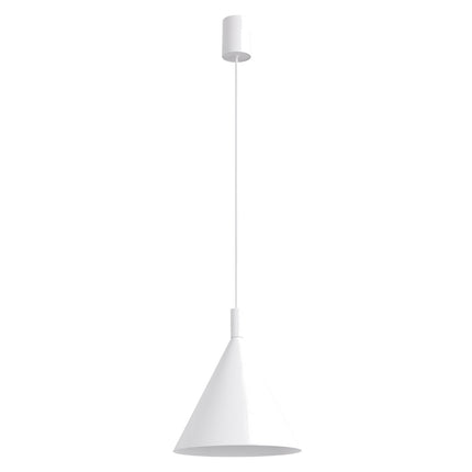 Suspension Bergen Cône 25 cm en Acier Blanche, packshot sur fond blanc