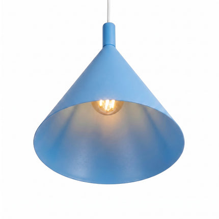 Suspension Bergen cône 25 cm bleu ciel, vue de détail du cône