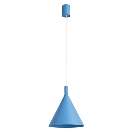 Suspension Bergen cône 25 cm bleu ciel, packshot sur fond blanc