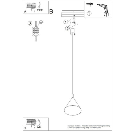 Notice de montage du modèle suspension bergen cône 25 cm bleu outremer
