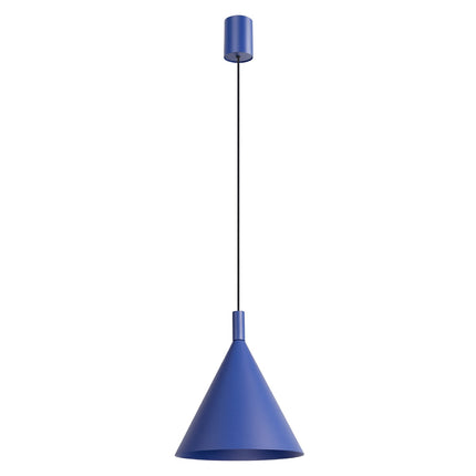 Suspension Bergen cône 25 cm bleu outremer, packshot sur fond blanc