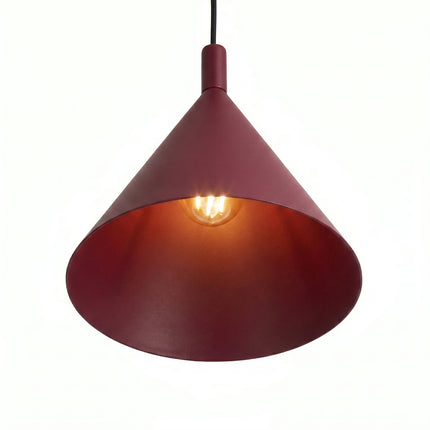 Suspension Bergen cône 25 cm bordeaux, vue de détail du cône