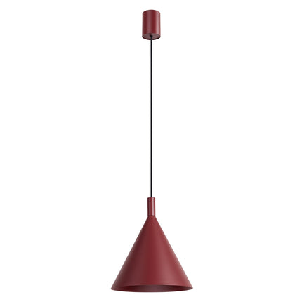 Suspension Bergen cône 25 cm bordeaux, packshot sur fond blanc