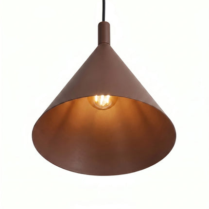 Suspension Bergen cône 25 cm brun chocolat, vue de détail du cône
