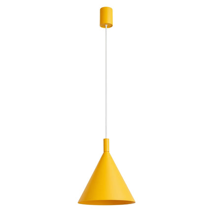 Suspension Bergen cône 25 cm jaune ambré, packshot sur fond blanc