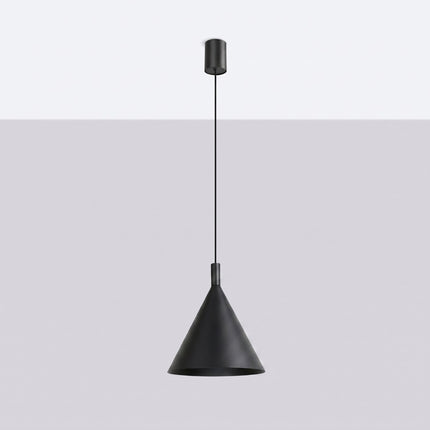 Suspension Bergen Cône 25 cm en Acier Noire, vue en situation